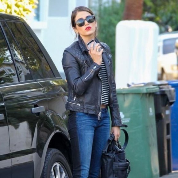 All Saints Black Leather Jacket - Picture 6 of 16